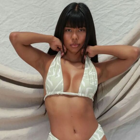 NWT Stone Fox Swim Rico Top in Aloe Lines Size XS - Picture 2 of 7